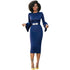 Navy Dress With Frill Sleeves